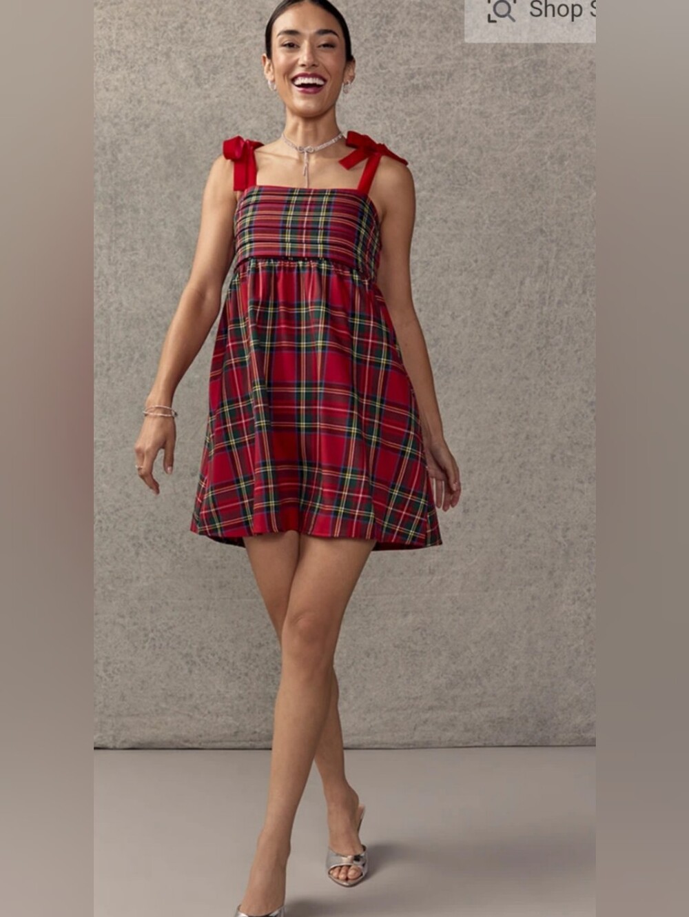 Francesca's Collections Lorrie Tie Strap Pleated Mini Dress Size M NWOT